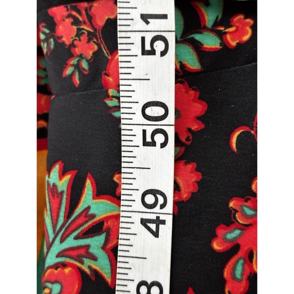 Sag Harbor‎ Womens Wrap Dress Black Red Floral Pointed Collar Size 12 Tall 0304 - Picture 12 of 12